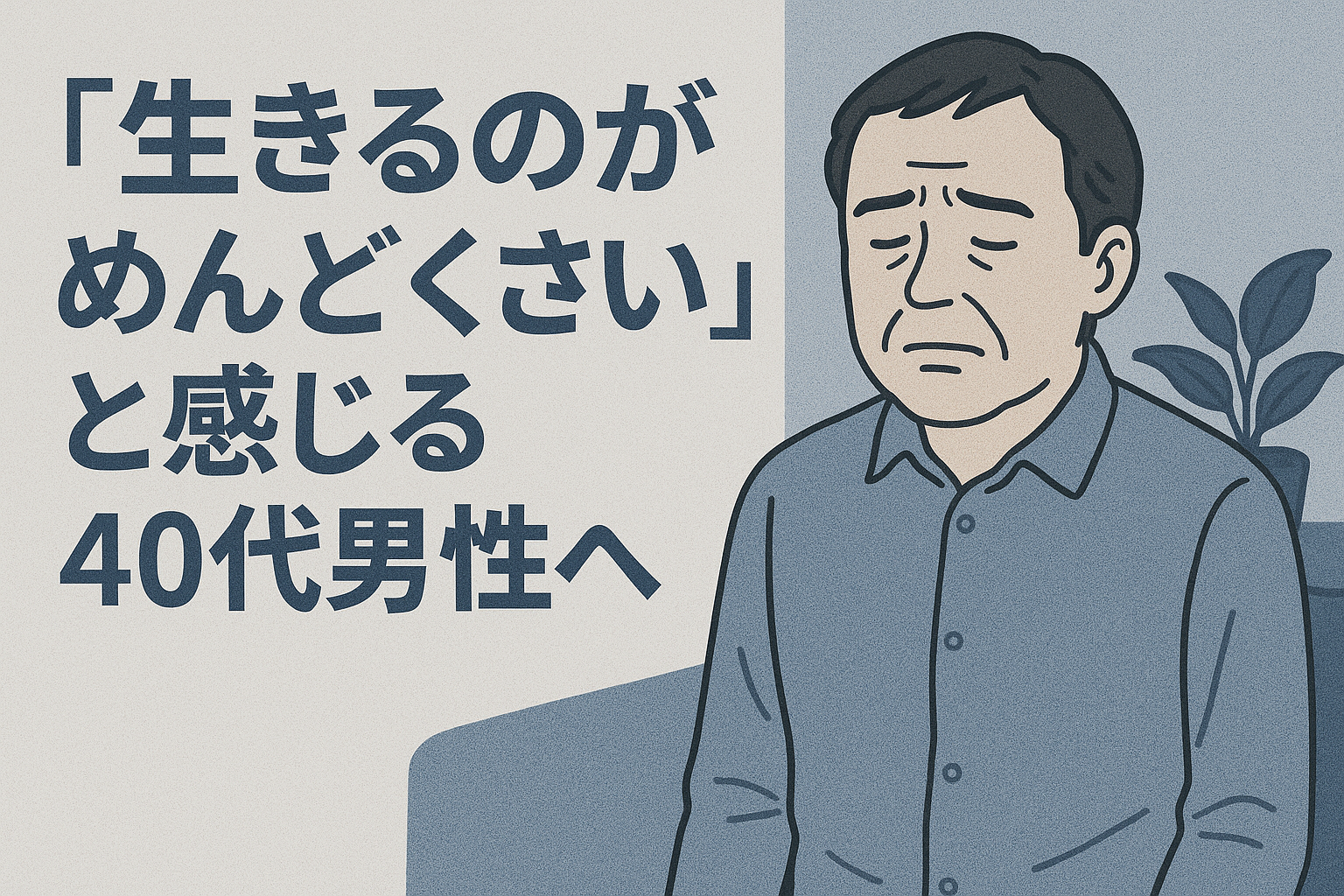 「生きるのがめんどくさい」と感じる40代男性へ