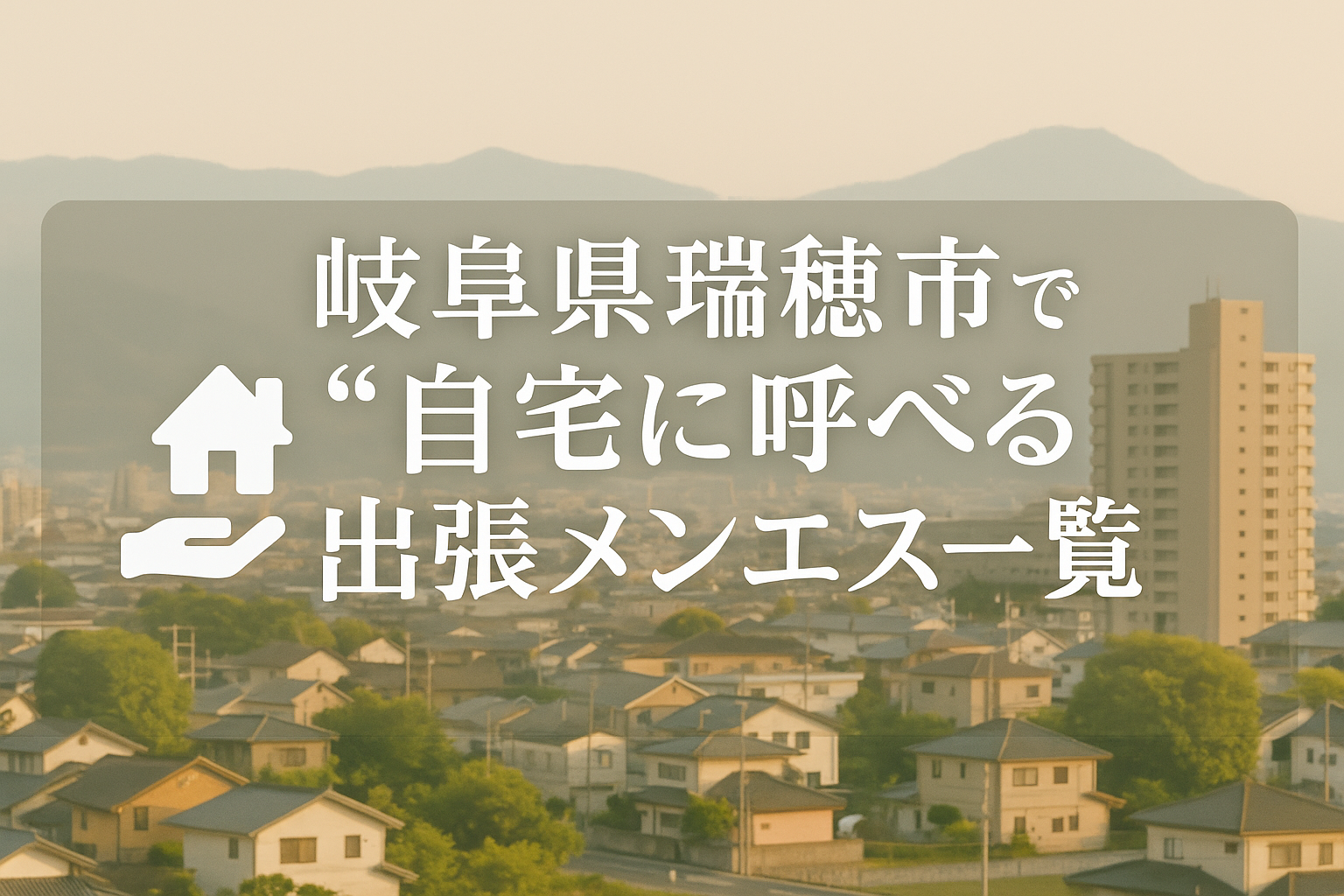 岐阜県瑞穂市で“ホテル・自宅に呼べる”メンエス6選|穂積駅周辺・馬場春雨町・別府・牛牧・生津エリアへの出張メンズエステ特集(ビジネスホテルも可)