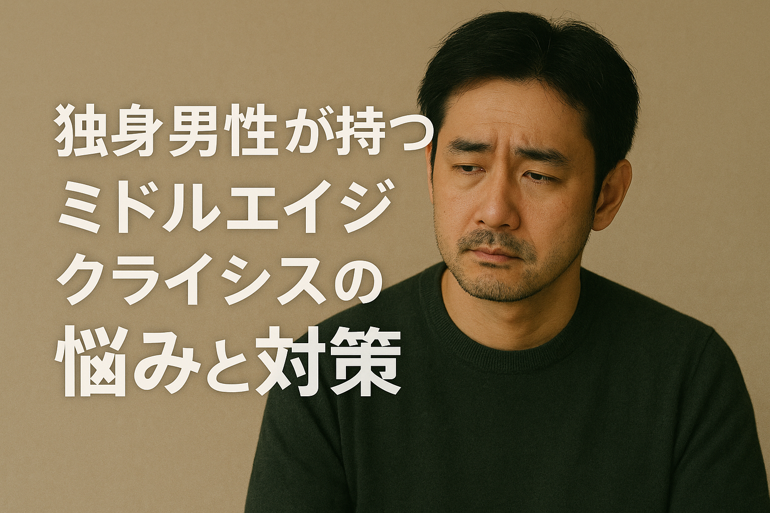 独身男性が持つミドルエイジクライシスの悩みと対策｜40代・50代からの人生の整え方