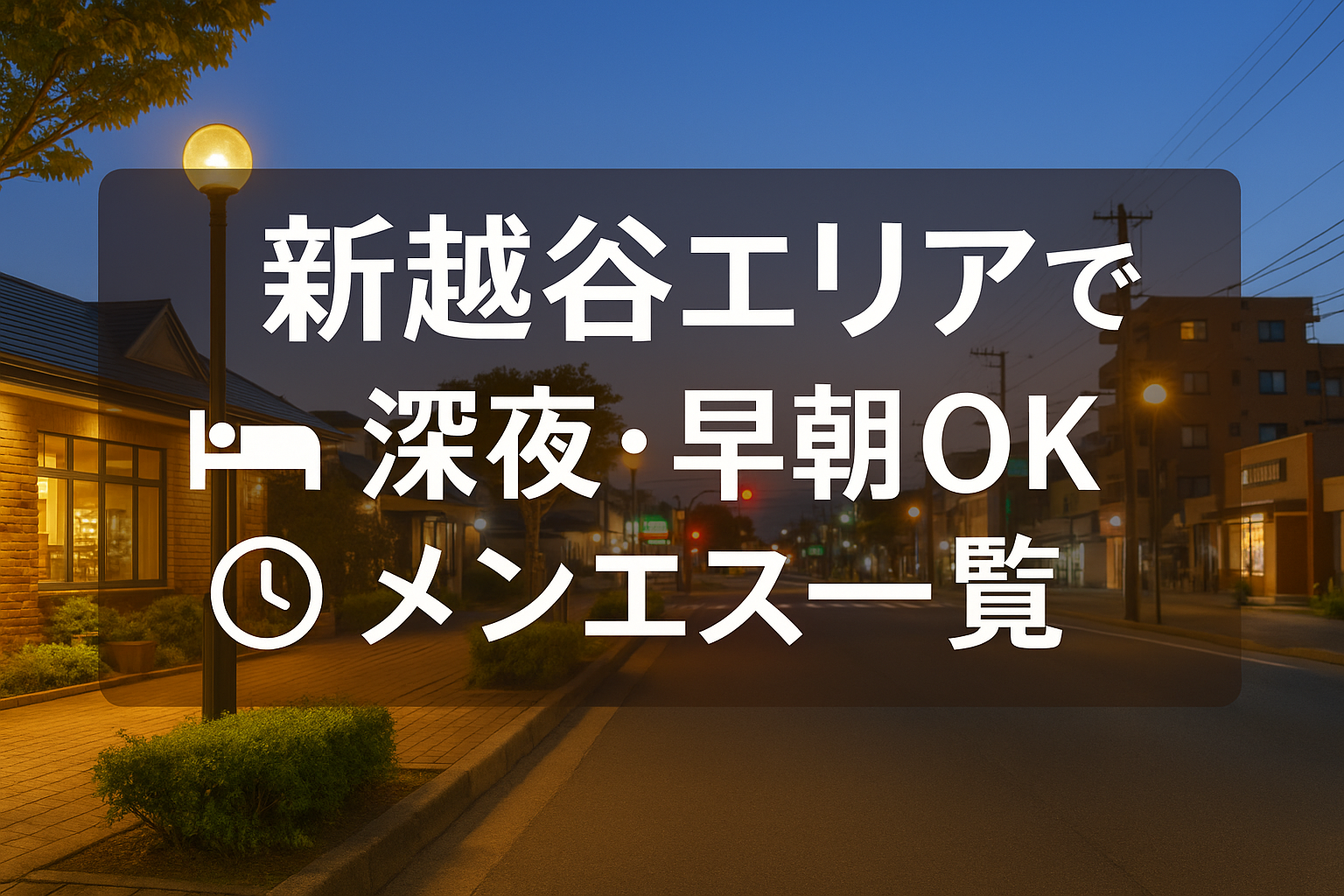 新越谷駅で夜中・深夜早朝OKの出張メンエス｜22時以降・終電後・24時以降・24時間営業
